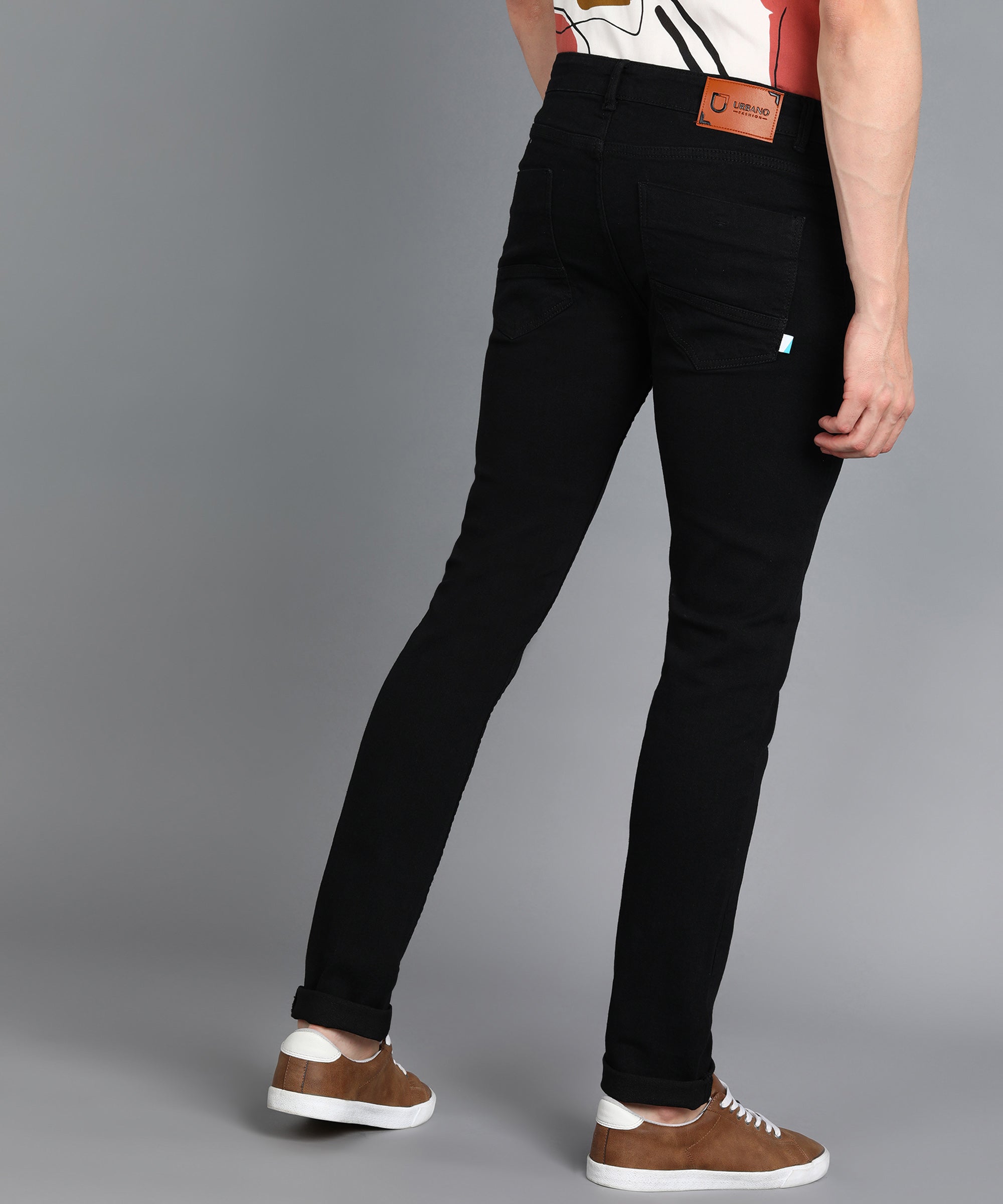 Men's Black Skinny Fit Washed Jeans Stretchable