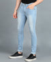 Men's Light Blue Skinny Fit Washed Jeans Stretchable