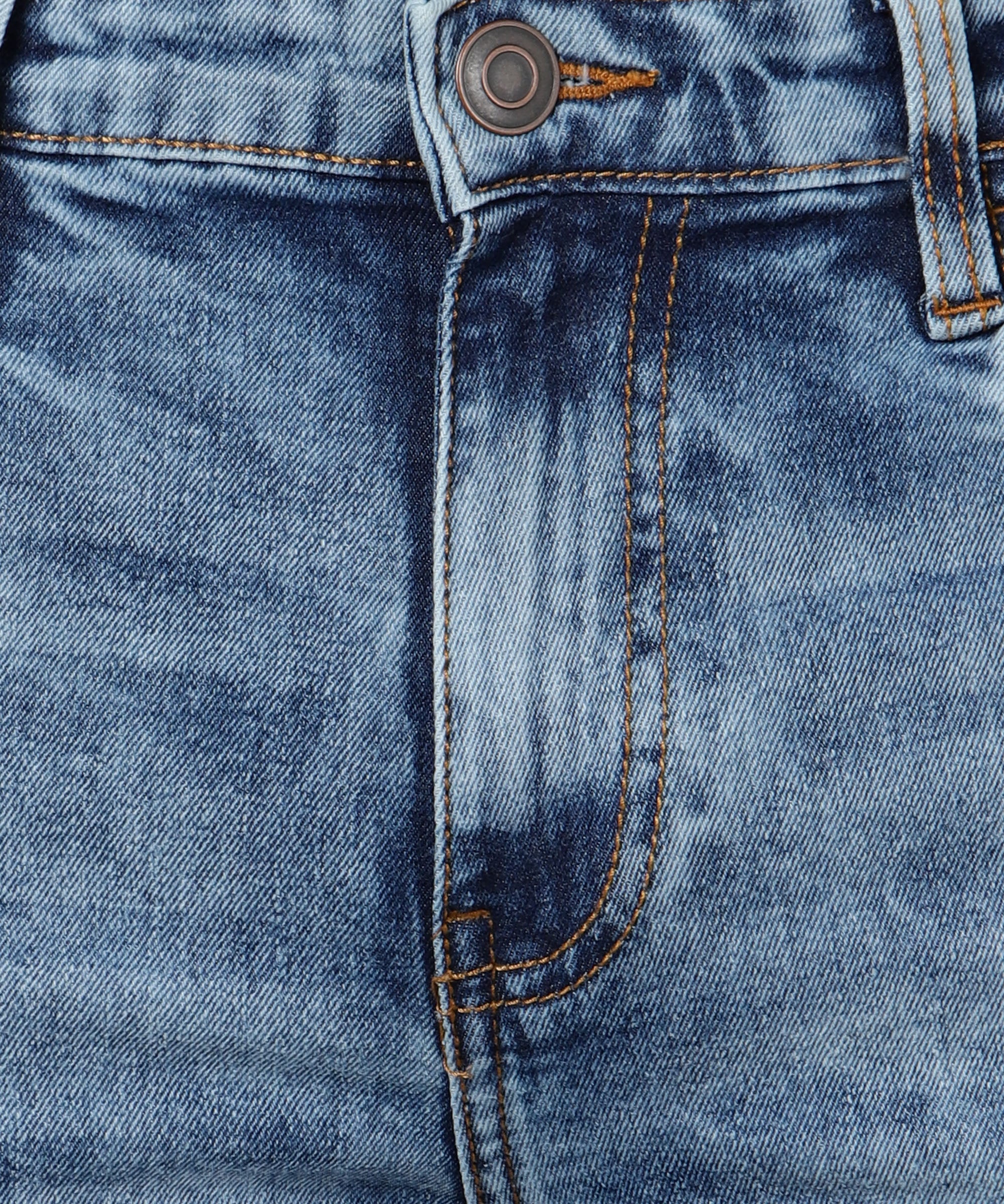 Men's Light Blue Skinny Fit Washed Jeans Stretchable