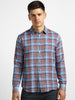 Men's Light Blue Cotton Full Sleeve Slim Fit Casual Checkered Shirt