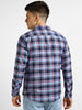 Men's Blue Cotton Full Sleeve Slim Fit Casual Checkered Shirt