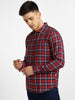 Urbano Fashion Men's Maroon Cotton Full Sleeve Slim Fit Casual Checkered Shirt