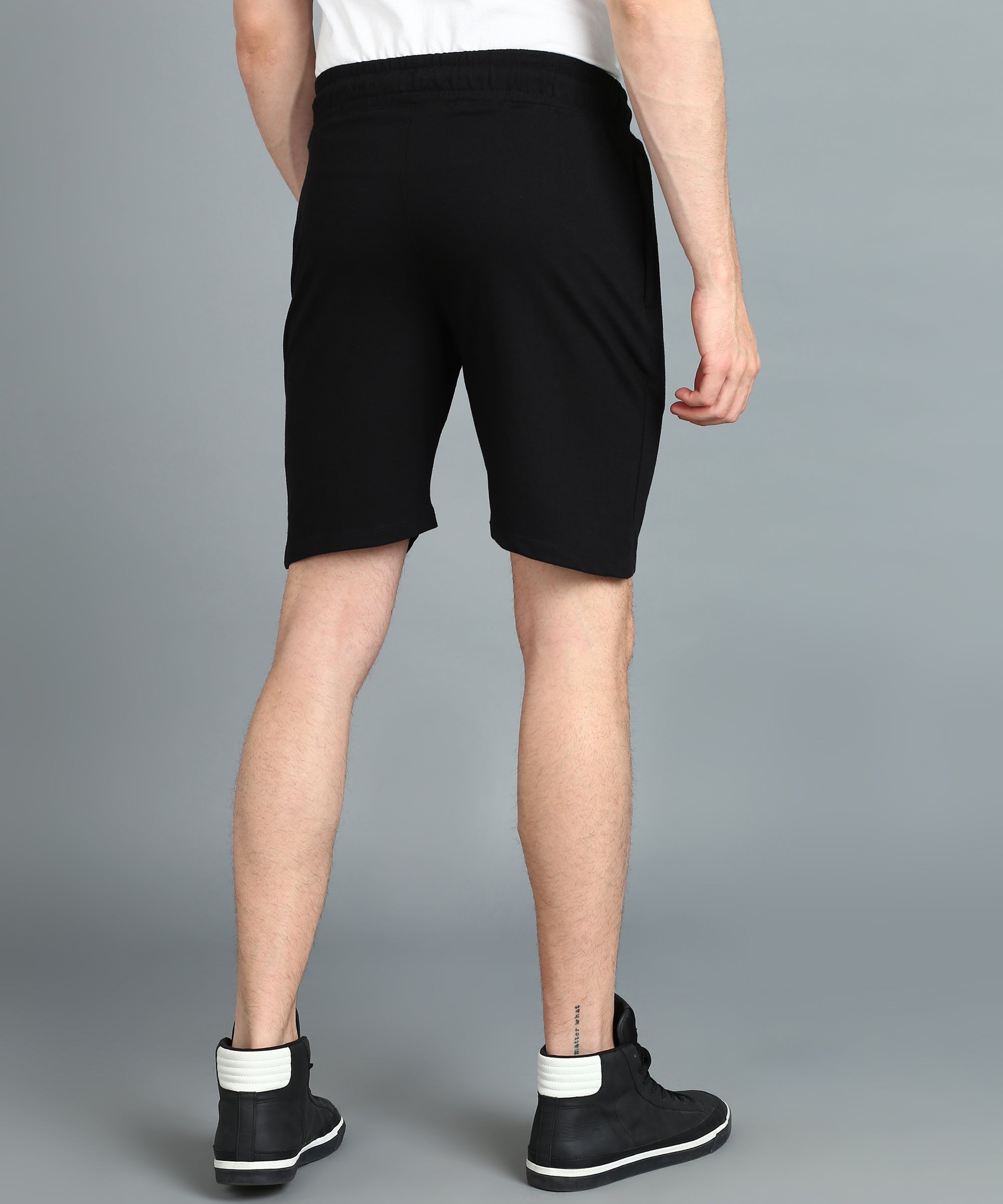 Urbano Fashion Men's Black Cotton Regular Shorts Stretchable