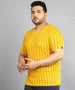 Urbano Plus Men's Yellow Printed Round Neck Half Sleeve Regular Fit Cotton T-Shirt