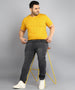 Urbano Plus Men's Yellow Printed Round Neck Half Sleeve Regular Fit Cotton T-Shirt