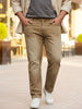 Plus Men's Khaki Regular Fit Washed Jeans Stretchable