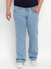 Urbano Plus Men's Ice Blue Regular Fit Washed Denim Bootcut Jeans Stretchable