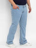 Urbano Plus Men's Ice Blue Regular Fit Washed Denim Bootcut Jeans Stretchable