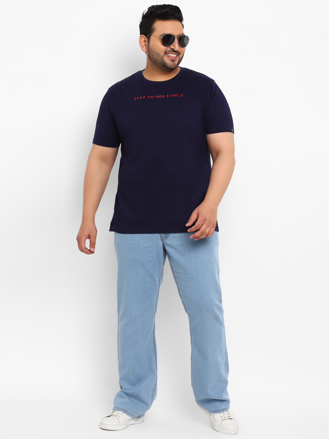 Urbano Plus Men's Ice Blue Regular Fit Washed Denim Bootcut Jeans Stretchable