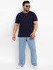 Urbano Plus Men's Ice Blue Regular Fit Washed Denim Bootcut Jeans Stretchable
