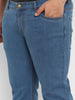 Urbano Plus Men's Ice Blue Regular Fit Washed Denim Bootcut Jeans Stretchable