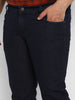 Plus Men's Dark Blue Regular Fit Washed Denim Bootcut Jeans Stretchable