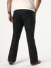 Plus Men's Black Bootcut Fit Mid Rise Acid Wash Jeans Stretchable