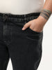 Plus Men's Black Bootcut Fit Mid Rise Acid Wash Jeans Stretchable