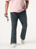 Plus Men's Light Blue Bootcut Fit Mid Rise Acid Wash Jeans Stretchable
