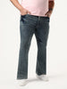 Plus Men's Light Blue Bootcut Fit Mid Rise Acid Wash Jeans Stretchable