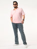 Plus Men's Light Blue Bootcut Fit Mid Rise Acid Wash Jeans Stretchable