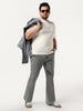 Plus Men's Light Grey Bootcut Fit Mid Rise Acid Wash Jeans Stretchable