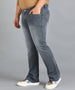 Plus Men's Grey Washed Bootcut Jeans Stretchable