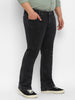 Plus Men's Black Regular Fit Washed Denim Bootcut Jeans Stretchable