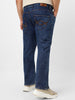 Plus Men's Dark Blue Washed Bootcut Jeans Stretchable