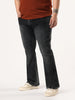 Plus Men's Black Bootcut Fit Mid Rise Tinted Heavy Washed Jeans Stretchable