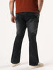 Plus Men's Black Bootcut Fit Mid Rise Tinted Heavy Washed Jeans Stretchable