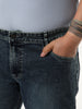Plus Men's Blue Bootcut Fit Mid Rise Tinted Heavy Washed Jeans Stretchable