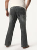 Plus Men's Grey Bootcut Fit Mid Rise Tinted Heavy Washed Jeans Stretchable