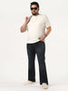 Plus Men's Carbon Blue Bootcut Fit Mid Rise Heavy Washed Jeans Stretchable