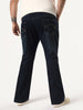Plus Men's Dark Blue Bootcut Fit Mid Rise Heavy Washed Jeans Stretchable