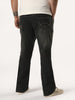 Plus Men's Dark Grey Bootcut Fit Mid Rise Heavy Washed Jeans Stretchable