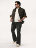 Plus Men's Dark Grey Bootcut Fit Mid Rise Heavy Washed Jeans Stretchable