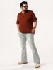 Plus Men's Ice Grey Bootcut Fit Mid Rise Heavy Washed Jeans Stretchable