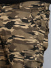 Plus Men's Khaki Regular Fit Military Camouflage Cargo Chino Pant with 6 Pockets