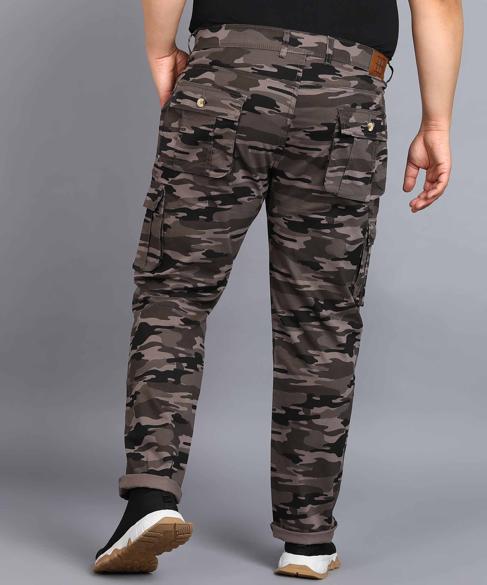 Urbano Plus Men's Navy Blue Regular Fit Military Camouflage Cargo Chino Pant with 6 Pockets
