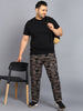 Plus Men's Navy Blue Regular Fit Military Camouflage Cargo Chino Pant with 6 Pockets