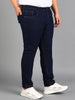 Plus Men's Dark Blue Regular Fit Washed Jeans Stretchable