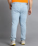 Urbano Plus Men's Ice Blue Regular Fit Washed Jeans Stretchable