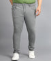 Urbano Plus Men's Light Grey Regular Fit Washed Jeans Stretchable