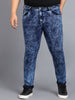 Urbano Plus Men's Carbon Blue Regular Fit Washed Jeans Stretchable