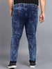 Urbano Plus Men's Carbon Blue Regular Fit Washed Jeans Stretchable