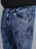 Urbano Plus Men's Carbon Blue Regular Fit Washed Jeans Stretchable