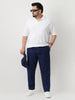 Plus Men's Blue Regular Fit Washed Jogger Jeans Stretchable