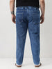 Plus Men's Light Blue Regular Fit Washed Jogger Jeans Stretchable
