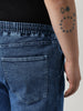 Plus Men's Light Blue Regular Fit Washed Jogger Jeans Stretchable