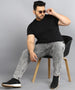 Plus Men's Light Grey Regular Fit Washed Jogger Jeans Stretchable