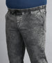 Plus Men's Grey Regular Fit Washed Jogger Jeans Stretchable