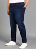 Plus Men's Dark Blue Regular Fit Washed Jogger Jeans Stretchable