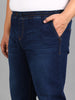 Plus Men's Dark Blue Regular Fit Washed Jogger Jeans Stretchable